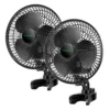 AeroWave A6 Patented Clip-On Fan With 2-Speed Adjustment, Horizontal Vertical Oscillation, 2 Pack, White
