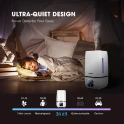 Air Humidifier 4L Cool Mist Humidifier, Indoor Ultrasonic Humidifier With Essential Oil Box & Remote Control For Bedroom, Plant, Baby, Dry Skin -Smart Planting Store 02df4e32caceb89052bfc9a88a34ad1f
