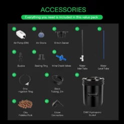 5 Gallon DWC Hydroponic System Kit (1 Bucket, Black) 13 5 Gallon DWC Hydroponic System Kit (1 Bucket, Black) -Smart Planting Store 0bcff3929d56c2420fa6c99b4054aaed 1