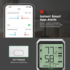 AeroLab THB1S Bluetooth Hygrometer Thermometer, External Sensor Probe Included 14 AeroLab THB1S Bluetooth Hygrometer Thermometer, External Sensor Probe Included -Smart Planting Store 0c12037a4507537761c1149a132d8772 1