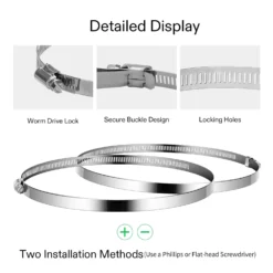Stainless Steel Air Ducting Clamps, 4/6/8/12 Inch Adjustable Hose Clamps With Worm Drive For Ducting, Heating, Cooling, Exhaust, And Ventilation (Pack Of 2) 11 Stainless Steel Air Ducting Clamps, 4/6/8/12 Inch Adjustable Hose Clamps With Worm Drive For Ducting, Heating, Cooling, Exhaust, And Ventilation (Pack Of 2) -Smart Planting Store 0c8f9aeca6828cfe4d34168627c92d14