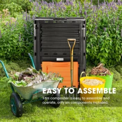 Compost Bin 80Gallon (300L), Outdoor Composter W/ Large Capacity & Easy Assembling, Compost Barrel For Fast Creation Of Fertile Soil -Smart Planting Store 0f26a020b8541133f7cfe7b22d992e47