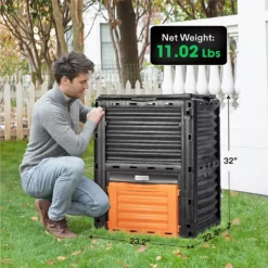 Compost Bin 80Gallon (300L), Outdoor Composter W/ Large Capacity & Easy Assembling, Compost Barrel For Fast Creation Of Fertile Soil -Smart Planting Store 1728055f8c924da40f43ab1e9b3a9938