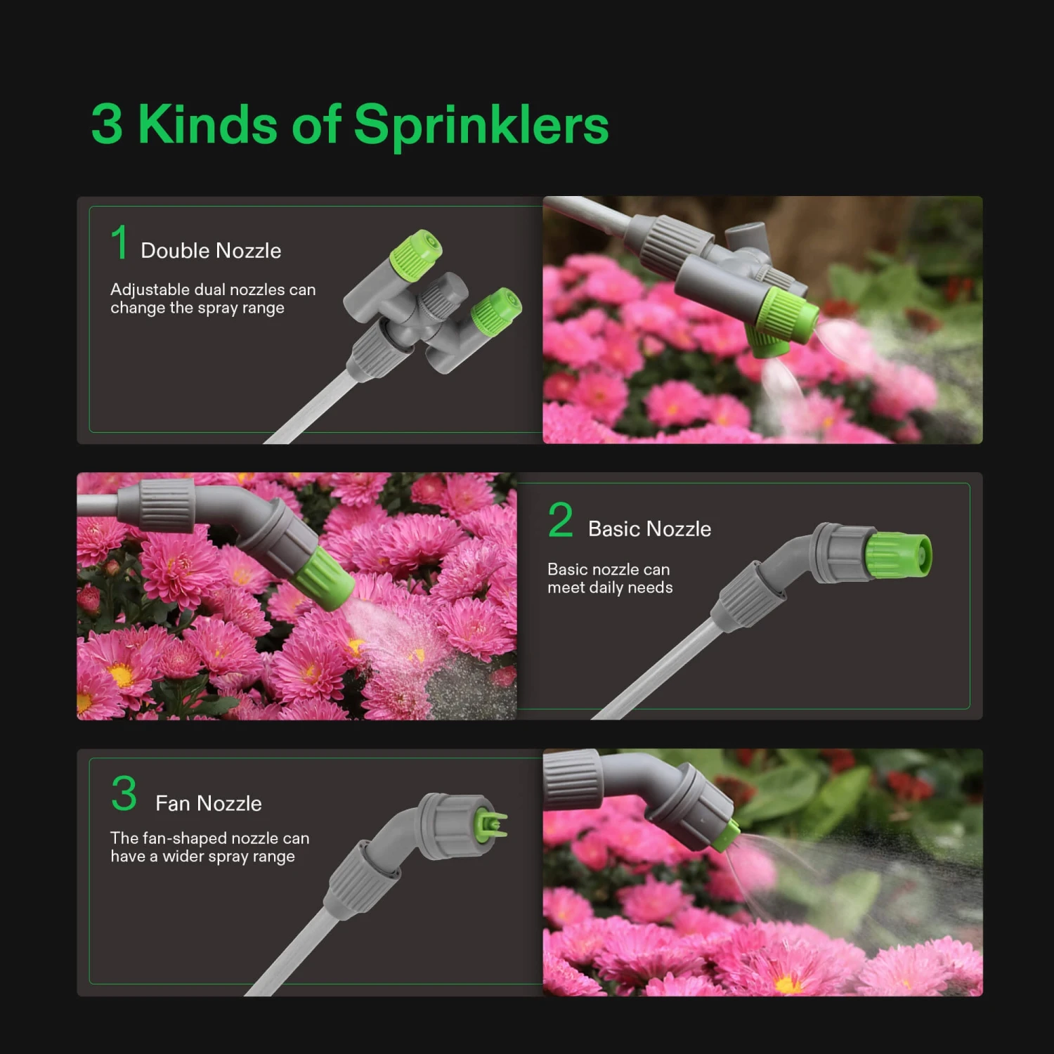 1.3 Gallon Pressure Sprayer 3 Water Nozzles With Adjustable Shoulder Strap 3 1.3 Gallon Pressure Sprayer 3 Water Nozzles With Adjustable Shoulder Strap - Image 3