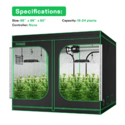 Standard Grow Tent Kit GIY-88 8x8, 16-Plant Complete System, With 2x 400W VS4000 LED Grow Light, And 8-inch Ventilation Combo 15 Standard Grow Tent Kit GIY-88 8x8, 16-Plant Complete System, With 2x 400W VS4000 LED Grow Light, And 8-inch Ventilation Combo -Smart Planting Store 1e1da59512e818dc2a427f9e1c33829a