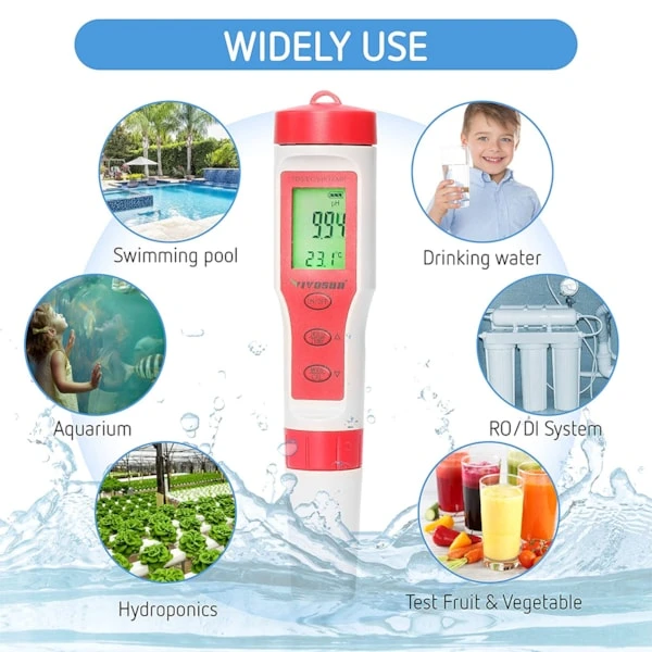 PH Meter 4-in-1 Function Water Quality Tester 7 PH Meter 4-in-1 Function Water Quality Tester - Image 7