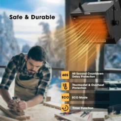 8500W Garage Heater, 240V Electric Garage Heater With 3 Modes, Digital Powerful Shop Heater With Remote -Smart Planting Store 258ffd462de48a9df8235f06247a39fb