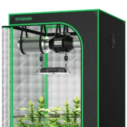 Standard Grow Tent Kit GIY-27 2.7x2.7, 2-Plant Complete System, With 100W VS1000 LED Grow Light, And 4-inch Ventilation Combo