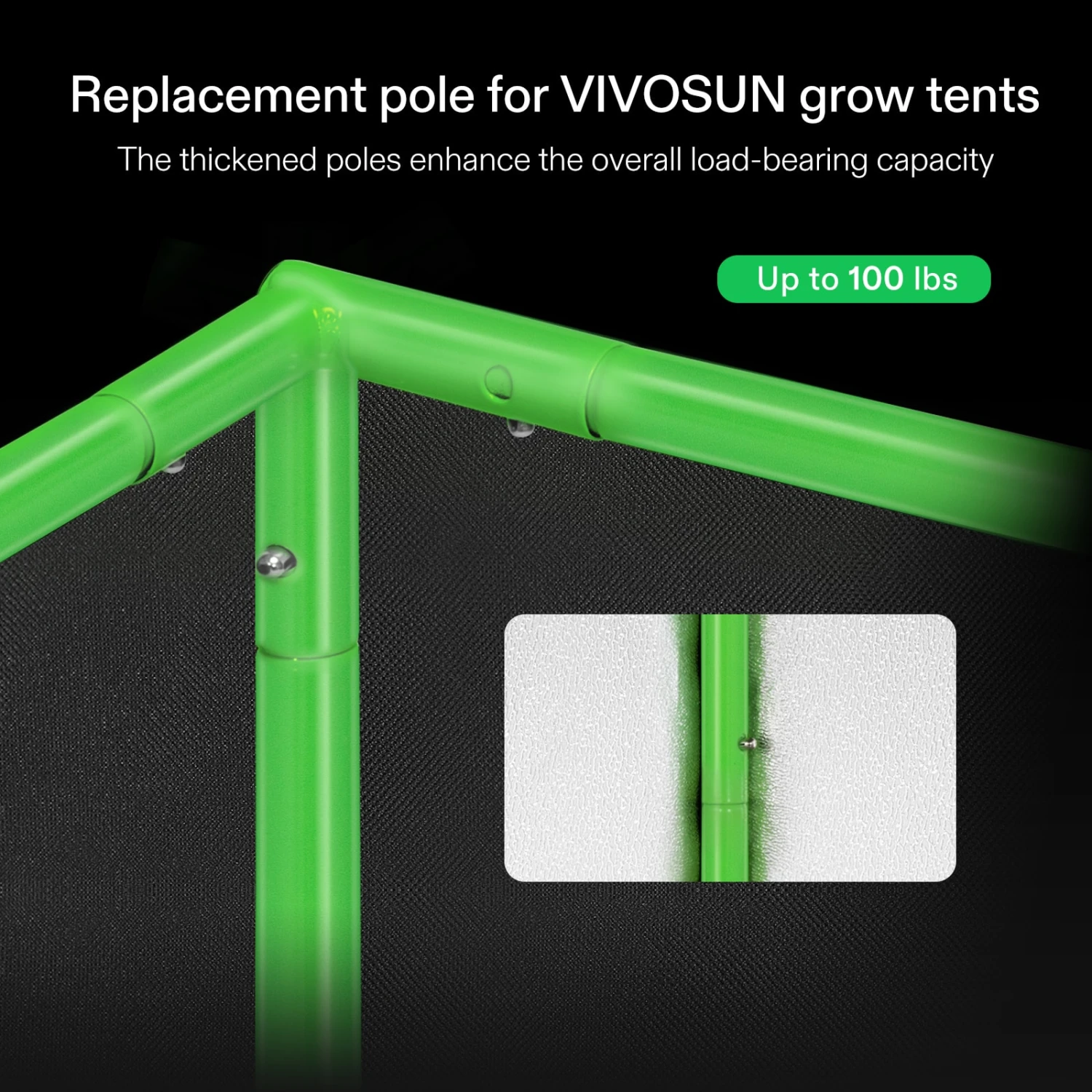 16mm Grow Tent Pole For 4*2 Grow Tent, Only For VIVOSUN Grow Tents 5 16mm Grow Tent Pole For 4*2 Grow Tent, Only For VIVOSUN Grow Tents - Image 5