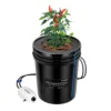 5 Gallon DWC Hydroponic System Kit (1 Bucket, Black)