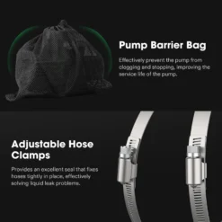 2600 GPH Submersible Water Pump With Barrier Bag, 200W -Smart Planting Store 3726851b163ef9c42aca681073103646