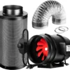 8-Inch 720 CFM Inline Duct Fan Kit With Black Carbon Filter And Ducting