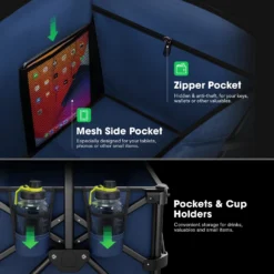 Folding Collapsible Wagon Utility Outdoor Camping Beach Cart With Universal Wide Wheels & Adjustable Handle, Blue -Smart Planting Store 3a610d0ad0b3cf3d0cd33ee39337c928