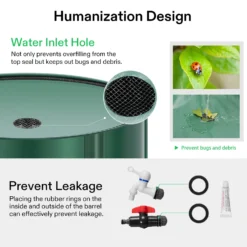 Collapsible Rain Barrel, 53 Gallon, Black -Smart Planting Store 3c36efb46f905aa8e0db75dfa3795e10 1