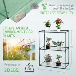Mini Lean-to Green House, 39.3x78.7x82.6-Inch Portable Wall 10 Mini Lean-to Green House, 39.3x78.7x82.6-Inch Portable Wall -Smart Planting Store 3e201470a2195eb4ab5b1193