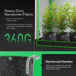 15 Gallon Grow Bags 5-Pack Black Thickened Nonwoven Fabric Pots With Handles, Multi-Purpose Rings -Smart Planting Store 3f610d59f7fdad5e06c6be6c3e6998a5 2