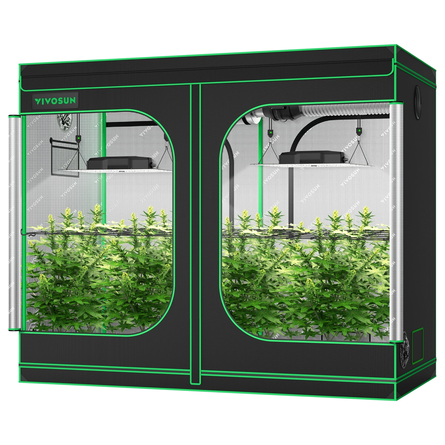 Standard Grow Tent Kit GIY-84 8x4, 8-Plant Complete System, With 2x 400W VS4000 LED Grow Light, And 8-inch Ventilation Combo 1 Standard Grow Tent Kit GIY-84 8x4, 8-Plant Complete System, With 2x 400W VS4000 LED Grow Light, And 8-inch Ventilation Combo