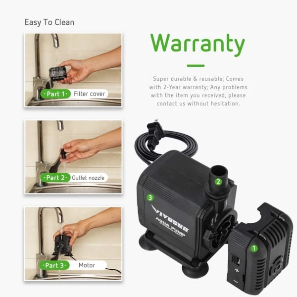 400GPH Submersible Pump For Fish Tank 3 400GPH Submersible Pump For Fish Tank - Image 3
