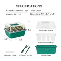 6-Pack Seed Starter Trays, 240-Cell Seed Starter Kit With Humidity Dome -Smart Planting Store 42e7bd3973b00aab12190ecce4516ce4
