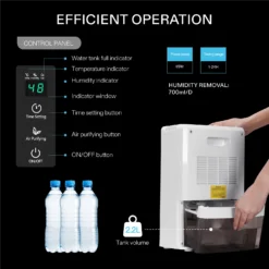 Electric Mini Dehumidifier With 2200ml Tank -Smart Planting Store 48aa633d78775e38488abd9abc289a53