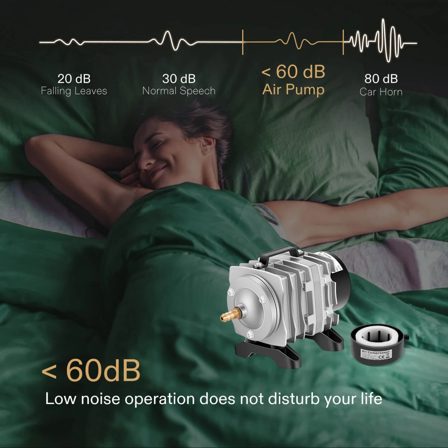 55W 1427 GPH Commercial Air Pump 90L/min 12 Outlet 6 55W 1427 GPH Commercial Air Pump 90L/min 12 Outlet - Image 6