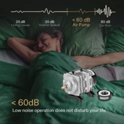 15W 317GPH Air Pump 6 Outlet 20 L/Min For Aquarium And Hydroponic Systems -Smart Planting Store 4a05b9ce550c336745ba75271ef7f408