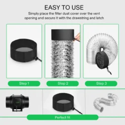 8" Grow Tent Duct Filter Vent Cover W/ Elastic Band And Fixed Buckle, 2 Pcs -Smart Planting Store 4a65f11b29555f28357d7265ef32c525