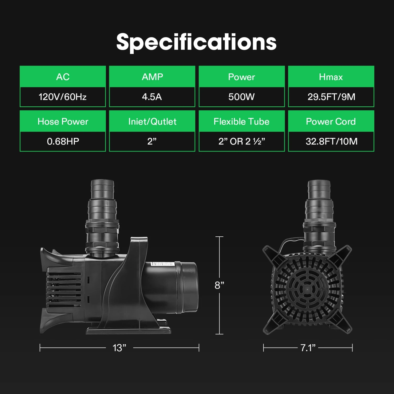 Submersible Water Pump 5284 GPH 400W For Pond Waterfall Fish Tank Statuary Hydroponic 5 Submersible Water Pump 5284 GPH 400W For Pond Waterfall Fish Tank Statuary Hydroponic - Image 5