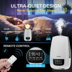 Cool Mist Humidifier, 6L Quiet Ultrasonic Humidifier For Bedroom (Customized Humidity, Remote Control, Sleep Mode & Auto Shut Off, 360° Nozzle) -Smart Planting Store 4fe849e6acb5ed60bed5193f2ccd39cc