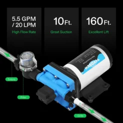Water Pressure Pump, 110V 5.5GPM 70 PSI Diaphragm Water Pump Include 1/2" And 3/4" Garden Hose Adapters, Power Plug For Bathrooms, Kitchens, RVs, And Yachts 8 Water Pressure Pump, 110V 5.5GPM 70 PSI Diaphragm Water Pump Include 1/2" And 3/4" Garden Hose Adapters, Power Plug For Bathrooms, Kitchens, RVs, And Yachts -Smart Planting Store 51f3e872a91f16fe87400ec9b0afaf7a