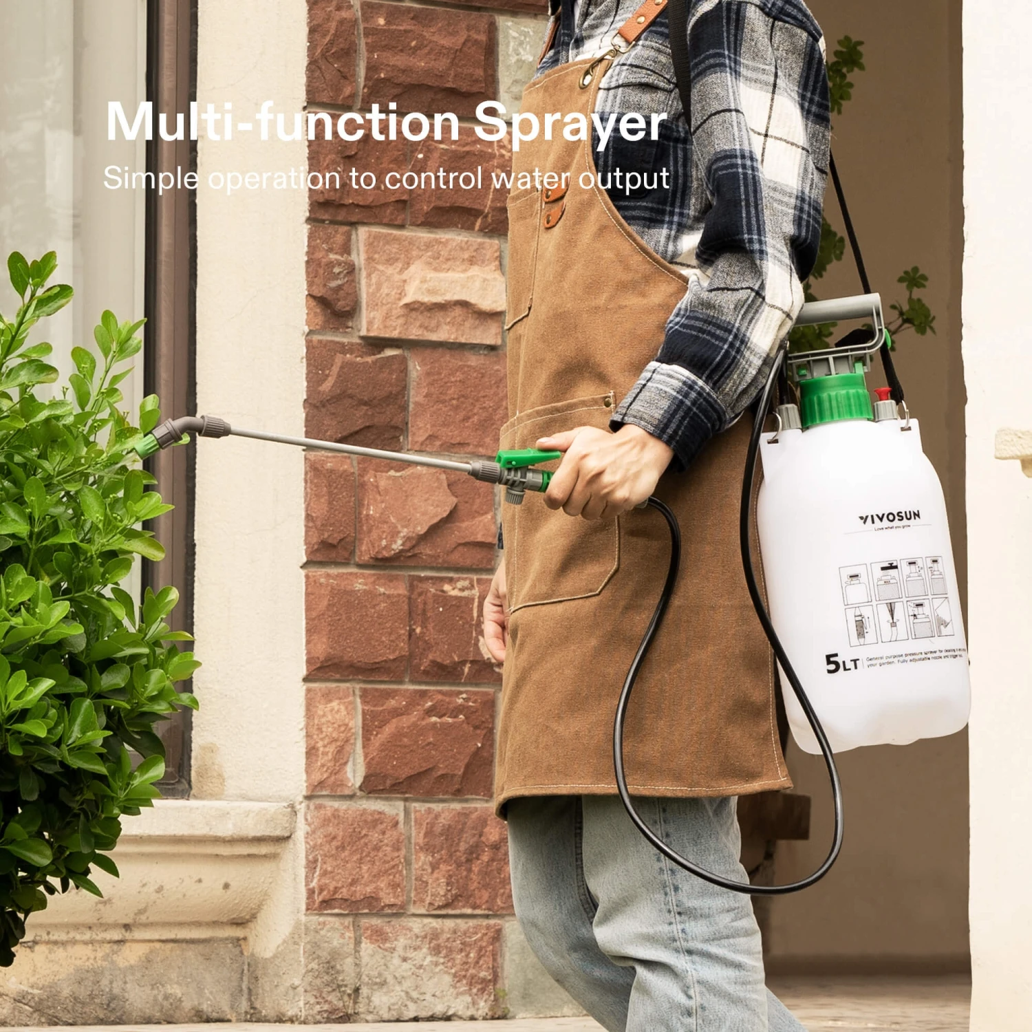 1.3 Gallon Pressure Sprayer 3 Water Nozzles With Adjustable Shoulder Strap 7 1.3 Gallon Pressure Sprayer 3 Water Nozzles With Adjustable Shoulder Strap - Image 7