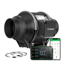 4 Inch Inline Duct Fan And GrowHub E42A, W/EC Motor, Quiet Ventilation Exhaust Fan