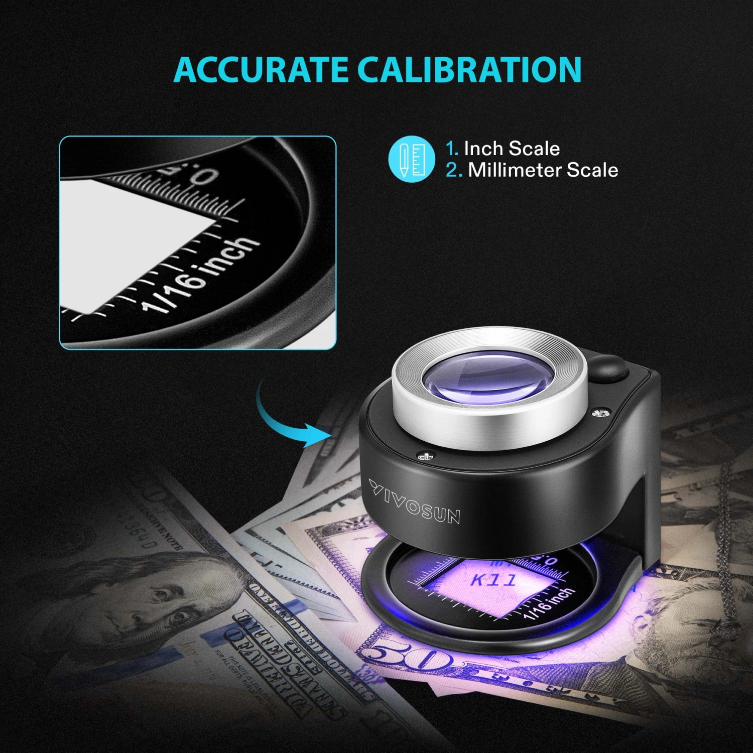30X Rechargeable Loupe Magnifier With Optical Glass Lens And Lights 5 30X Rechargeable Loupe Magnifier With Optical Glass Lens And Lights - Image 5