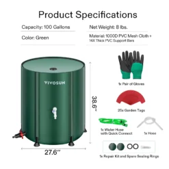 Collapsible Rain Barrel, 132 Gallon, Black 13 Collapsible Rain Barrel, 132 Gallon, Black -Smart Planting Store 5419fba1a1096efea8d648445dbfee12