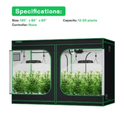 Standard Grow Tent Kit GIY-105 10x5, 12-Plant Complete System, With 2x 400W VS4000 LED Grow Light, And 8-inch Ventilation Combo -Smart Planting Store 548113b12f73ba8877aa243e3e21d042