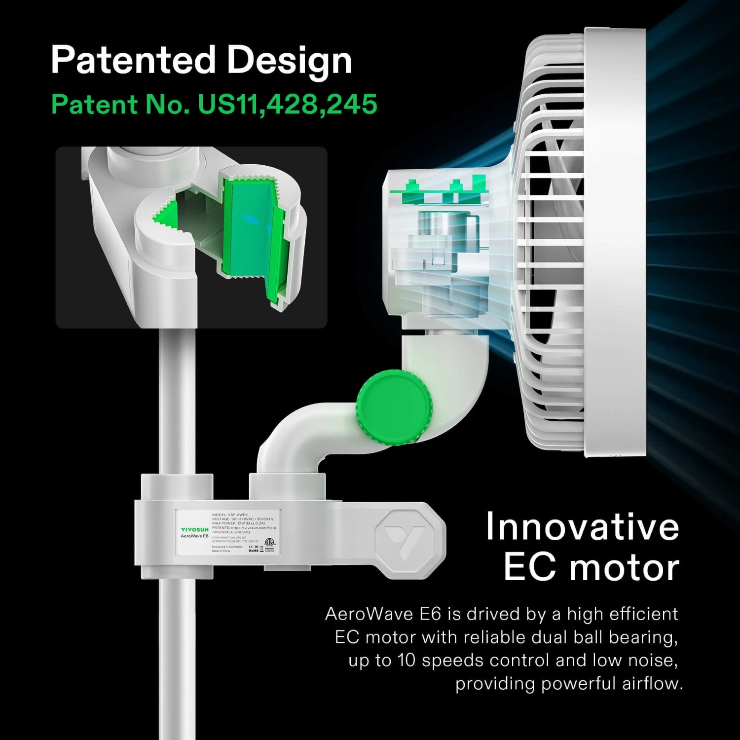 Smart Grow Tent Kit GIY-SGS-52 Lite 5x2, 3-Plant Complete System, With WiFi E42A Controller, 200W VS2000 LED Grow Light, 6-inch AeroZesh G6 Ventilation Combo, And AeroWave E6 Clip-on Fan 6 Smart Grow Tent Kit GIY-SGS-52 Lite 5x2, 3-Plant Complete System, With WiFi E42A Controller, 200W VS2000 LED Grow Light, 6-inch AeroZesh G6 Ventilation Combo, And AeroWave E6 Clip-on Fan - Image 6