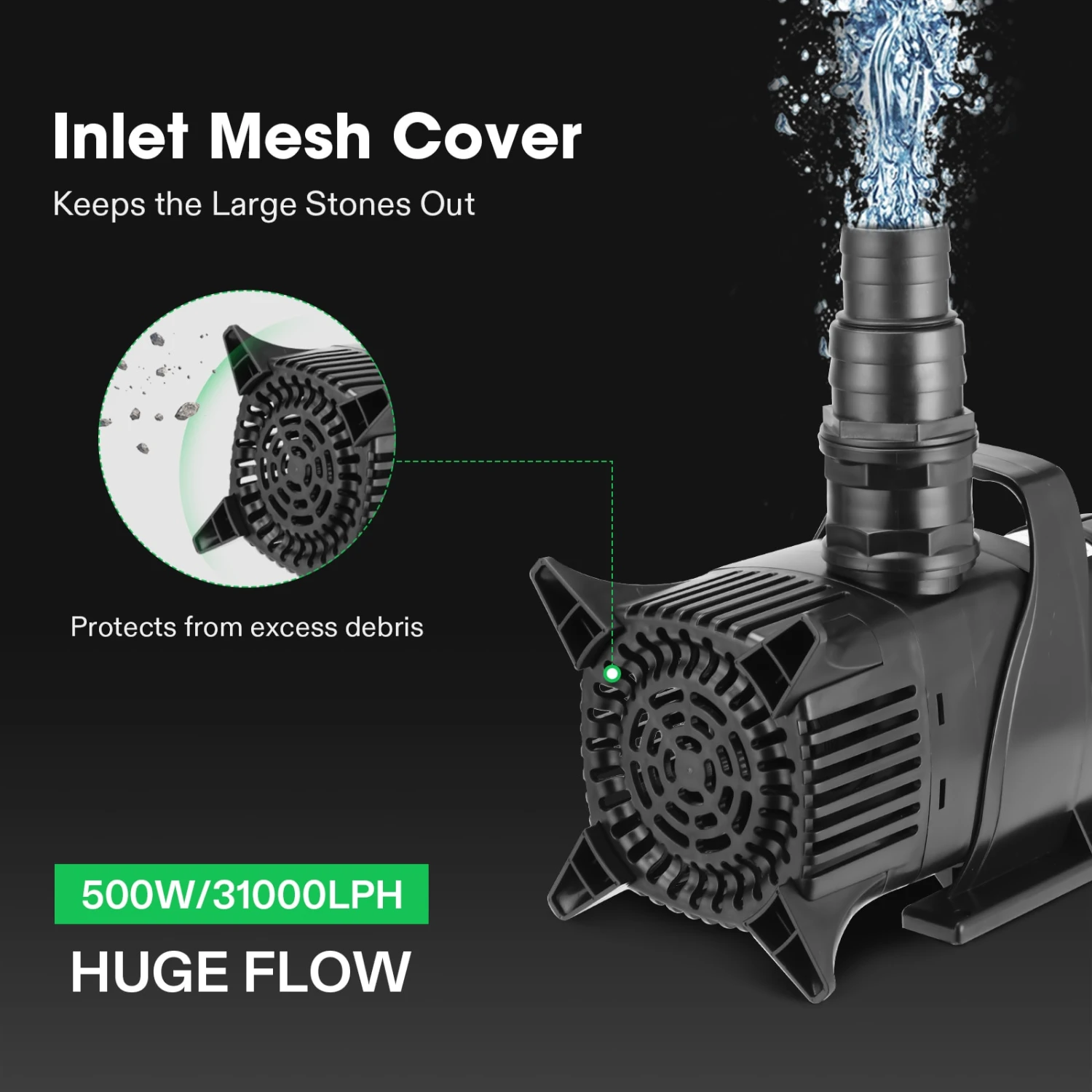 Submersible Water Pump 5284 GPH 400W For Pond Waterfall Fish Tank Statuary Hydroponic 4 Submersible Water Pump 5284 GPH 400W For Pond Waterfall Fish Tank Statuary Hydroponic - Image 4