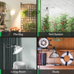 8.5 Inch Clamp Lamp Light, Pack Of 2 -Smart Planting Store 623c8ddd3884a1963555a6ffcf43a655