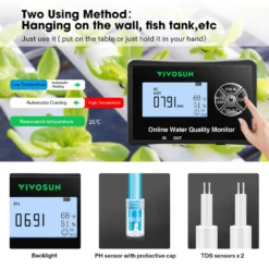 5-in-1 Water Quality Monitor With PH/TDS/EC/Temp/Humidity Function, Backlight Screen For Fish Tank, Water Purifier And Aquarium -Smart Planting Store 6439093af8fd2034d62af01967e4cd06