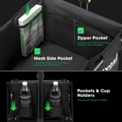 Collapsible Folding Wagon, 70L, Black -Smart Planting Store 6501f0afdf3aef336f31b0b96816b232