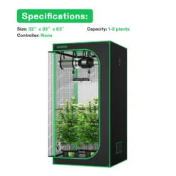 Standard Grow Tent Kit GIY-27 2.7x2.7, 2-Plant Complete System, With 100W VS1000 LED Grow Light, And 4-inch Ventilation Combo -Smart Planting Store 652ad21dfe6b581d45da270e64e30c1a