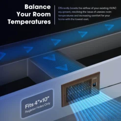 Quiet Register Booster Fan 4”×10”, Cooling Heating AC Vent Booster Fan, White -Smart Planting Store 670370b99046147b05ca32e732b06fc4