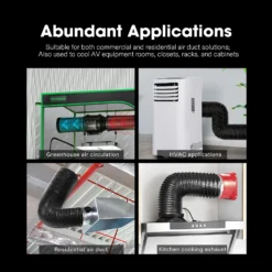 Black Non-Insulated Flex Air Aluminum Ducting -Smart Planting Store 68515e2ef086938ab77794479350198a