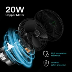 AeroWave A6 Patented Clip-On Fan With 2-Speed Adjustment, Horizontal Vertical Oscillation, 2 Pack, White -Smart Planting Store 689e046782c085aab64ac9b0d310f6bf