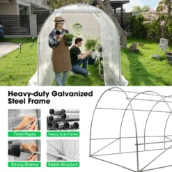 10x7x7 Ft. Large Walk In Greenhouse Tunnel Garden Plant Hot House 9 10x7x7 Ft. Large Walk In Greenhouse Tunnel Garden Plant Hot House -Smart Planting Store 6f503bfeb32f0e027bc5444c590b489f