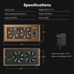 Quiet Register Booster Fan 4”×10”, Cooling Heating AC Vent Booster Fan, White -Smart Planting Store 70ad2dfb57ee2974f82c52f6df81e15c
