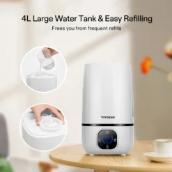 Air Humidifier 4L Cool Mist Humidifier, Indoor Ultrasonic Humidifier With Essential Oil Box & Remote Control For Bedroom, Plant, Baby, Dry Skin -Smart Planting Store 71264f7a463238ad8869daa3456dd4a5