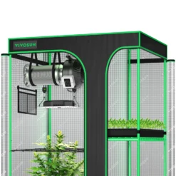 Standard 2-in-1 Grow Tent Kit GIY-43 4x3, 2-Plant Complete System, With 100W VS1000 LED Grow Light, And 4-inch Ventilation Combo