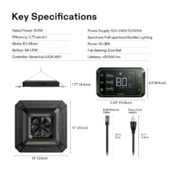 AeroLight A100SE 100W LED Grow Light W/ GrowHub Controller E42A -Smart Planting Store 76df2a8703b5066a7a4f6bbff77d5b81