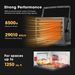 8500W Garage Heater, 240V Electric Garage Heater With 3 Modes, Digital Powerful Shop Heater With Remote -Smart Planting Store 78a37bc9fc4c5a223b04518135b5db29